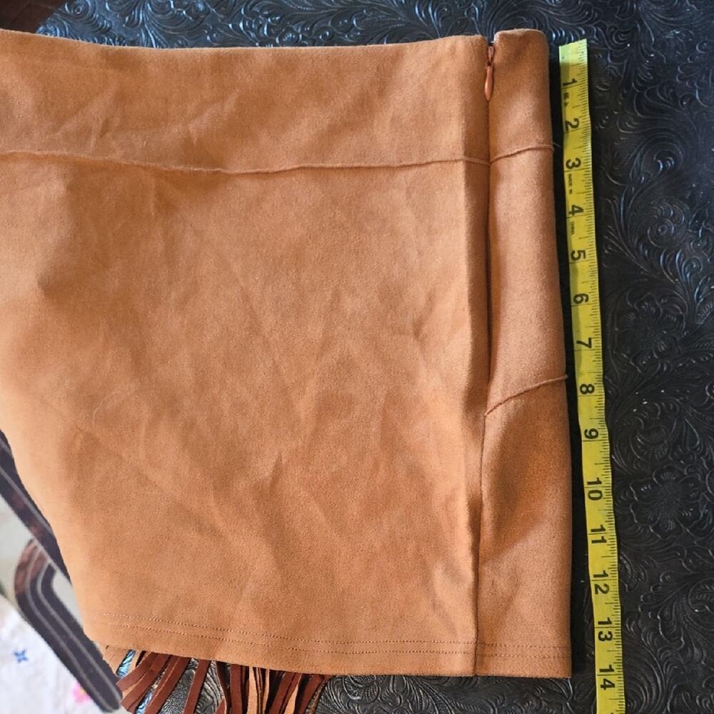 SHEIN Brown Tan Asymmetrical Mini Skirt Casual - Picture 3 of 6
